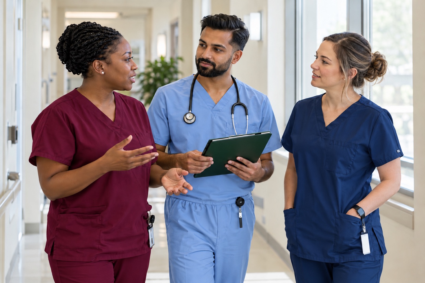 Illustrative healthcare team collaborating